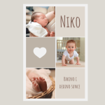 personalizirani poklon za baku i djeda s fotografijama unuka Nika – otisak na drvu