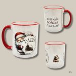 Keramička šalica s božićnim dizajnom, poklon za obitelj i prijatelje.