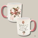 Keramička šalica s božićnim dizajnom, poklon za obitelj i prijatelje.