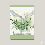 Uspomena na svetu potvrdu s motivom bijele golubice i maslinovih grančica – simbol Duha Svetoga