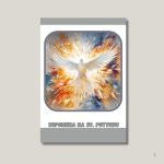 Uspomena na svetu potvrdu s umjetničkim prikazom Duha Svetoga u snažnim bojama