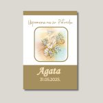 Uspomena na svetu potvrdu magnet s biskupskom mitrom i cvijećem