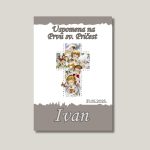 Magnet s motivom križa i anđela za prvu pričest vintage stil