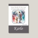 Magnet Isus hoda s dječakom po vodi šareno nebo