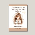 Magnet za prvu pričest za sestre ili blizanke djevojčica moli