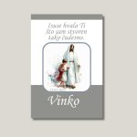 Magnet za pričest Isus u bijeloj haljini vodi dječaka