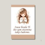 Magnet za prvu pričest s motivom djevojčice