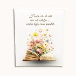 personalizirani fotoalbum za razrednicu s cvijećem i knjigom, poklon za kraj školske godine